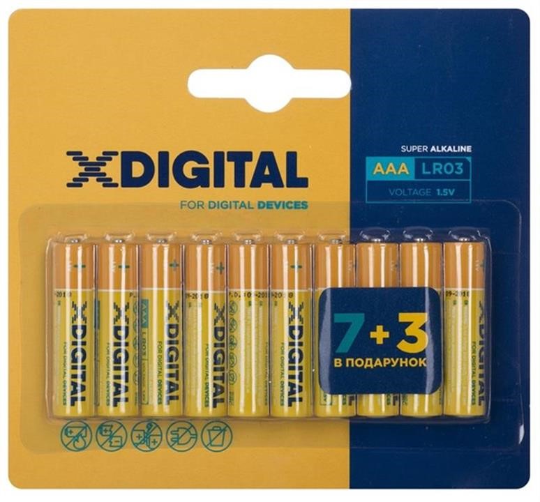 X-Digital LR03 P10 Батарейка AAA/LR03 BL, 10шт LR03P10: Приваблива ціна - Купити в Україні на EXIST.UA!