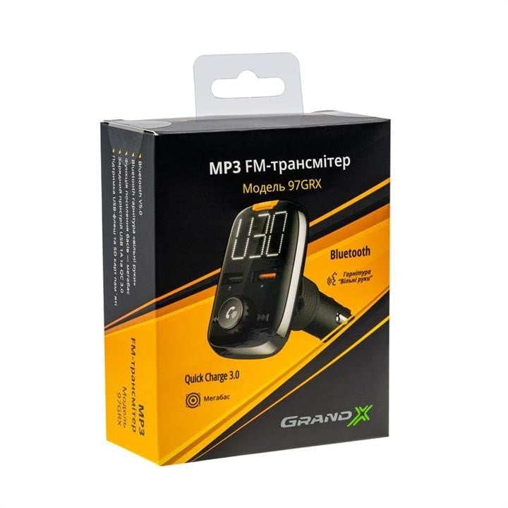 Grand-X 97GRX FM-трансмітер Grand-X 97GRX MegaBass Bluetooth V5.0 Hands Free Quick Charge 3.0 97GRX: Купити в Україні - Добра ціна на EXIST.UA!