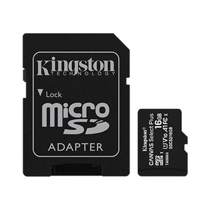 Kingston SDCS2/16GB Карта пам'яті MicroSDHC 16GB UHS-I Class 10 Kingston Canvas Select Plus R100MB / s + SD-адаптер (SDCS2 / 16GB) SDCS216GB: Купити в Україні - Добра ціна на EXIST.UA!