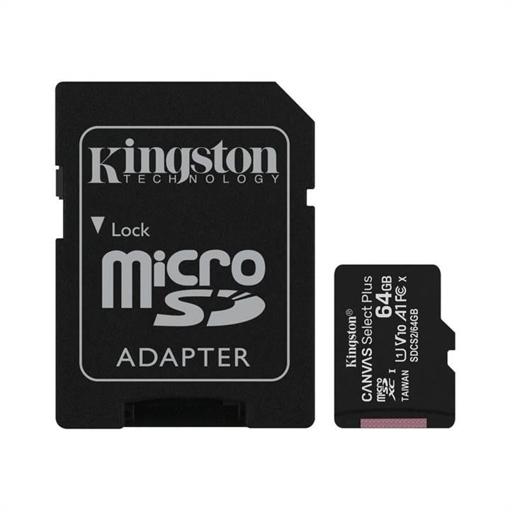 Kingston SDCS2/64GB Карта MicroSDXC (UHS-1) Kingston Canvas Select Plus 64Gb class 10 А1 (R-100MB/s) (adapter SD) SDCS264GB: Купити в Україні - Добра ціна на EXIST.UA!