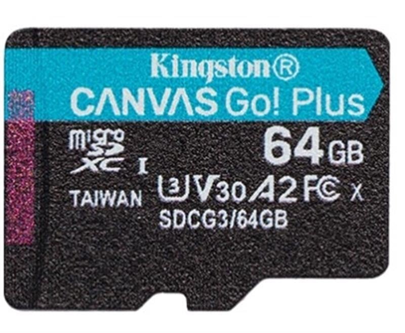Kingston SDCG3/64GBSP Карта MicroSDXC (UHS-1 U3) Kingston Canvas Go Plus 64Gb class 10 A2 V30 (R170MB/s, W70MB/s) SDCG364GBSP: Купити в Україні - Добра ціна на EXIST.UA!
