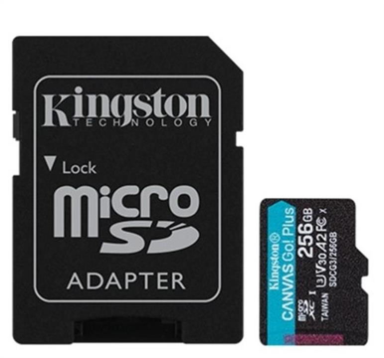 Kingston SDCG3/256GB Карта MicroSDXC (UHS-1 U3) Kingston Canvas Go Plus 256Gb class 10 A2 V30 (R170MB/s, W90MB/s) (adapter SD) SDCG3256GB: Купити в Україні - Добра ціна на EXIST.UA!