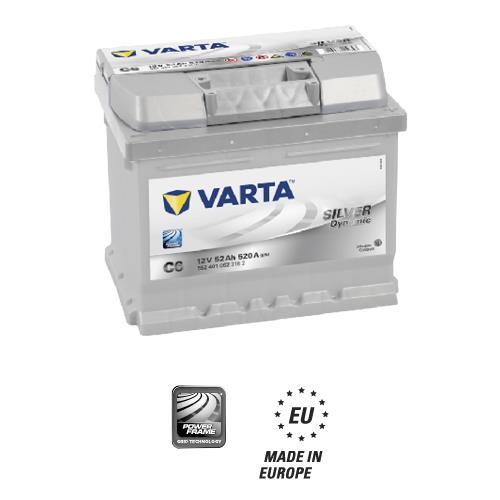 Акумулятор Varta Silver Dynamic 12В 52Ач 520А(EN) R+ Varta 5524010523162