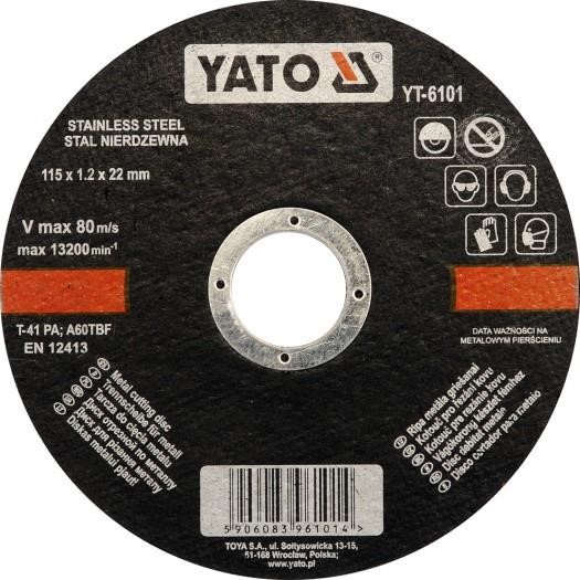 Yato YT-6101 Диск відрізний по металу 115x1,0x22 мм YT6101: Купити в Україні - Добра ціна на EXIST.UA!