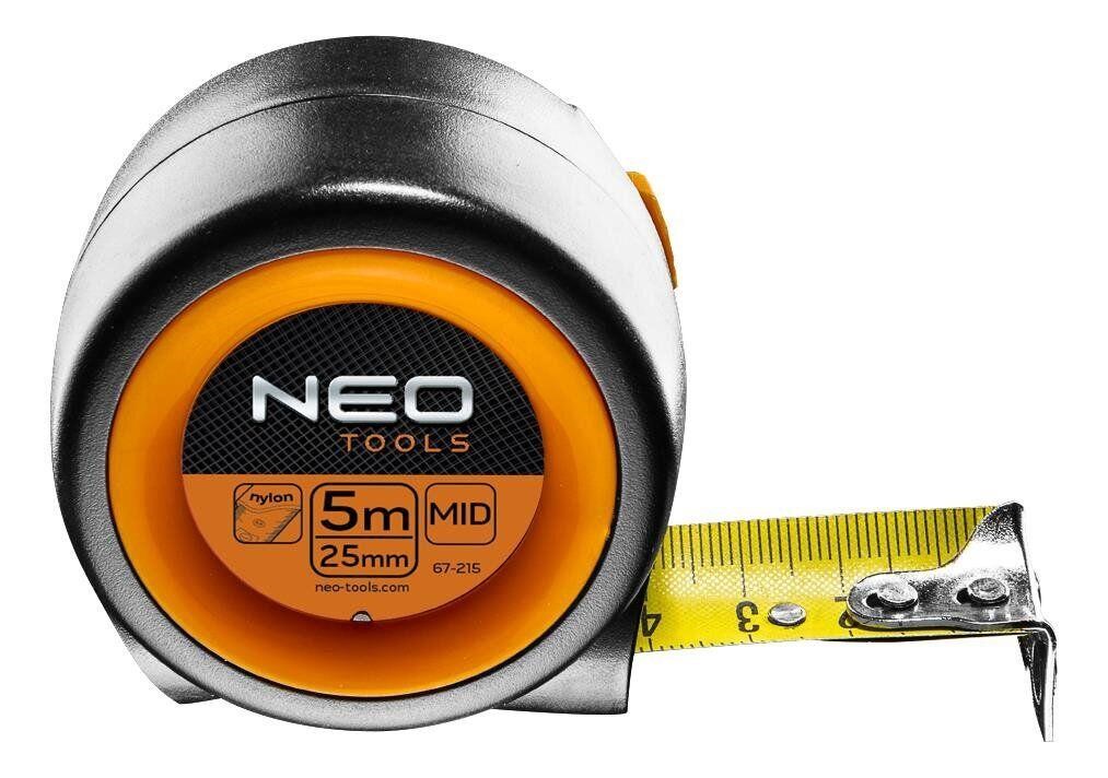 Neo Tools 67-215 Kомпактная рулетка, сталева стрічка 5 м x 25 мм, з фіксатором selflock, магніт 67215: Купити в Україні - Добра ціна на EXIST.UA!