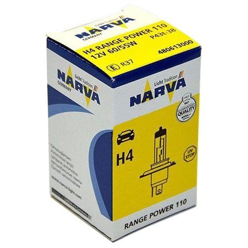 Narva 480613000 Лампа галогенна Narva Rangepower  +110% 12В H4 60/55Вт +110% 480613000: Купити в Україні - Добра ціна на EXIST.UA!