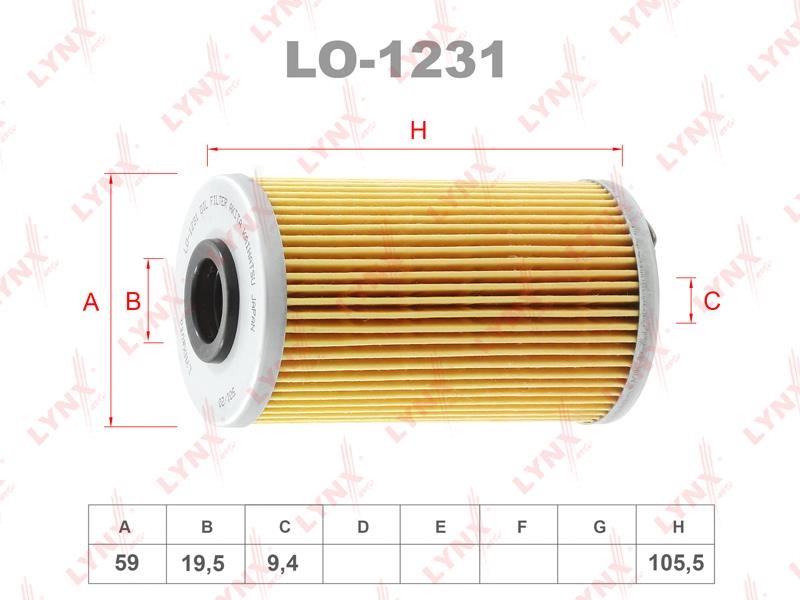 LYNXauto LO-1231 Фільтр масляний LO1231: Купити в Україні - Добра ціна на EXIST.UA!