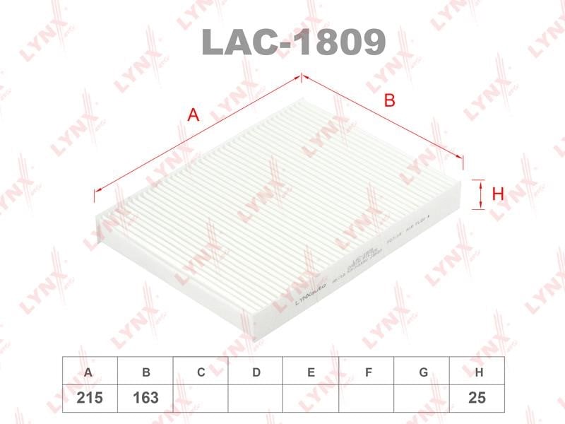 LYNXauto LAC-1809 Фільтр салону LAC1809: Купити в Україні - Добра ціна на EXIST.UA!