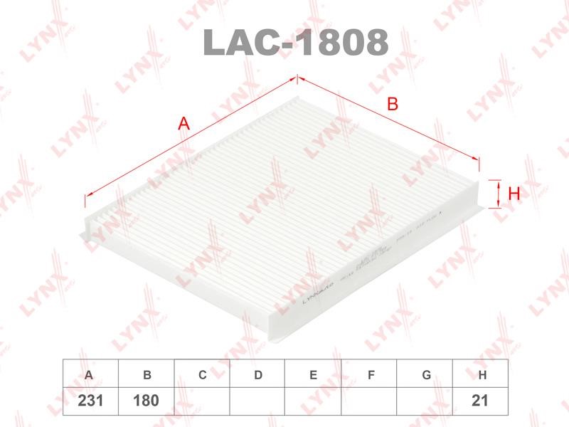 LYNXauto LAC-1808 Фільтр салону LAC1808: Купити в Україні - Добра ціна на EXIST.UA!