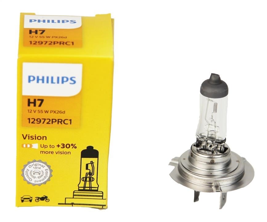 Лампа галогенна Philips Vision +30% 12В H7 55Вт +30% Philips 12972PRC1
