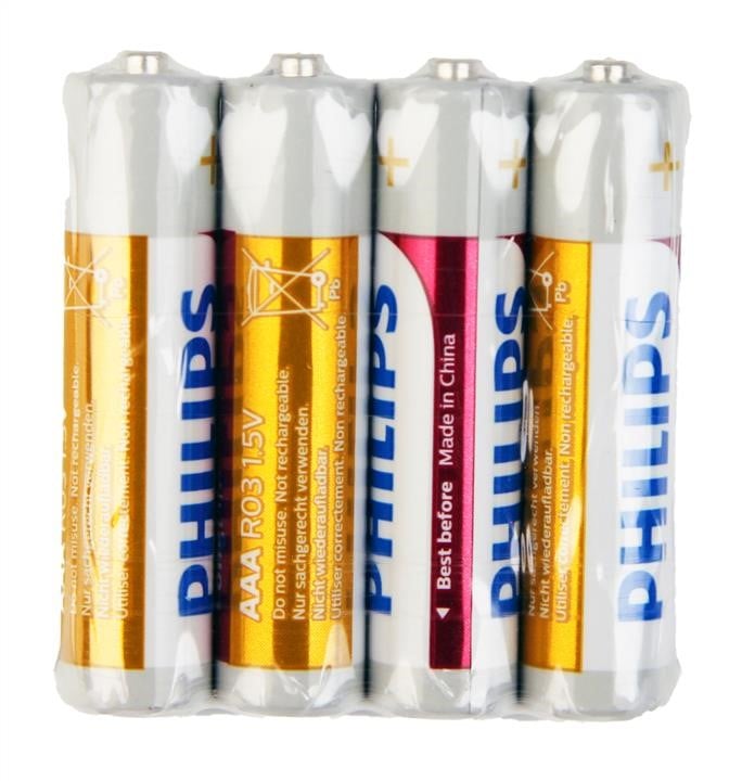 Philips R03L4F/10 Батарейка LongLife Zinc Carbon AAA BLI 4 R03L4F10: Приваблива ціна - Купити в Україні на EXIST.UA!