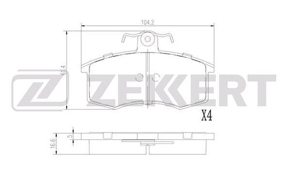Zekkert BS1927 Гальмівні колодки, комплект BS1927: Купити в Україні - Добра ціна на EXIST.UA!