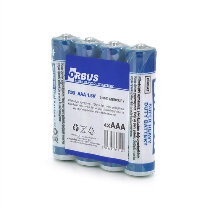 ORBUS 29327 Батарейка сольова Orbus Zinc Carbon 1.5V AAA/LR03 29327: Купити в Україні - Добра ціна на EXIST.UA!