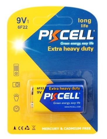 PkCell 09304 Батарейка сольова PKCELL 9V / 6LR61 09304: Приваблива ціна - Купити в Україні на EXIST.UA!
