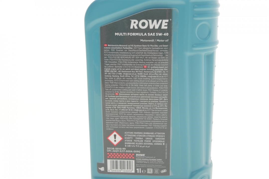 Моторна олива ROWE HIGHTEC MULTI FORMULA 5W-40, 1л Rowe 20138-0010-99