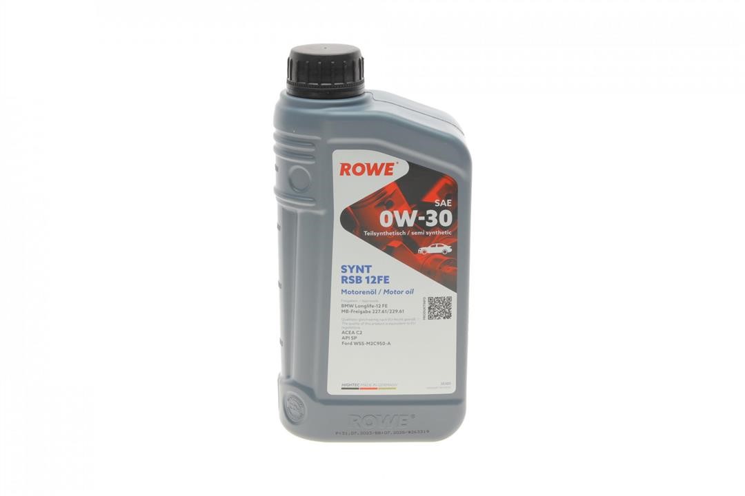 Rowe 20305-0010-99 Моторна олива ROWE HIGHTEC SYNT RSB 12FE 0W-30, 1л 20305001099: Приваблива ціна - Купити в Україні на EXIST.UA!