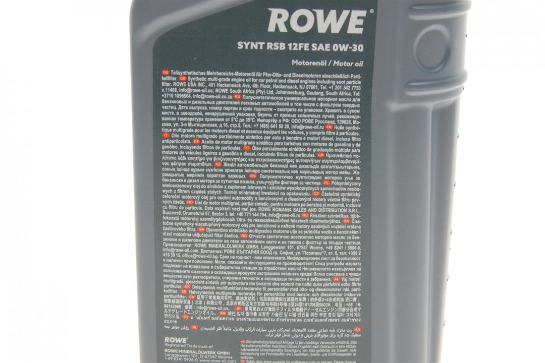 Моторна олива ROWE HIGHTEC SYNT RSB 12FE 0W-30, 1л Rowe 20305-0010-99