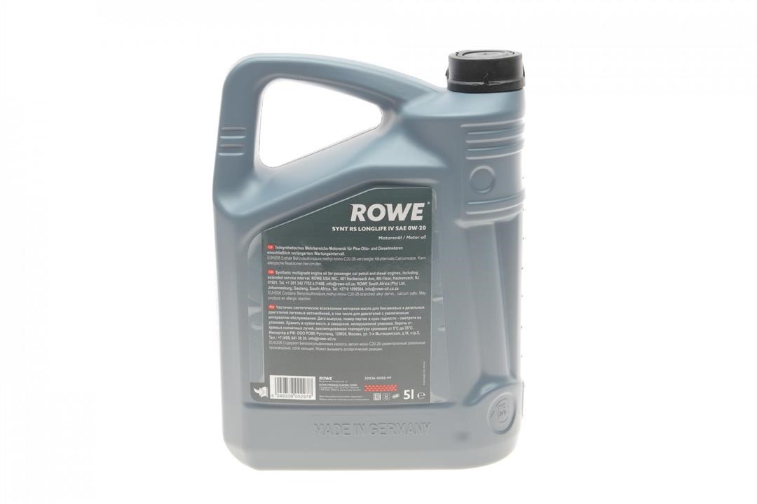Моторна олива ROWE HIGHTEC SYNTH RS LONGLIFE IV 0W-20, 5л Rowe 20036-0050-99
