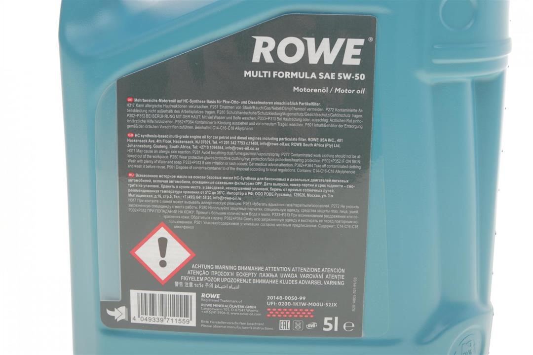 Моторна олива ROWE HIGHTEC MULTI FORMULA 5W-50, 5л Rowe 20148-0050-99