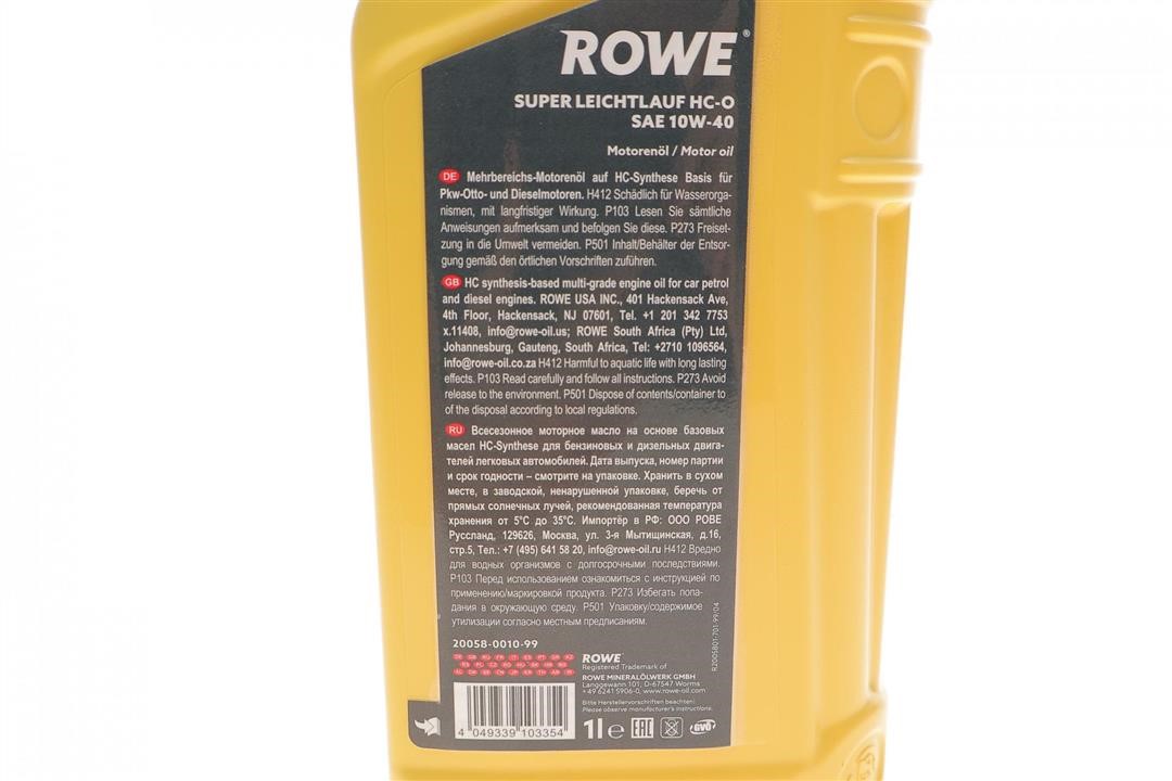 Моторна олива ROWE HIGHTEC SUPER LEICHTLAUF HC-O 10W-40, 1л Rowe 20058-0010-99