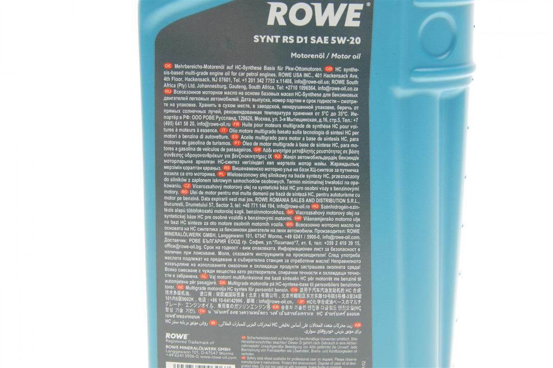 Моторна олива ROWE HIGHTEC SYNT RS D1 5W-20, 1л Rowe 20342-0010-99