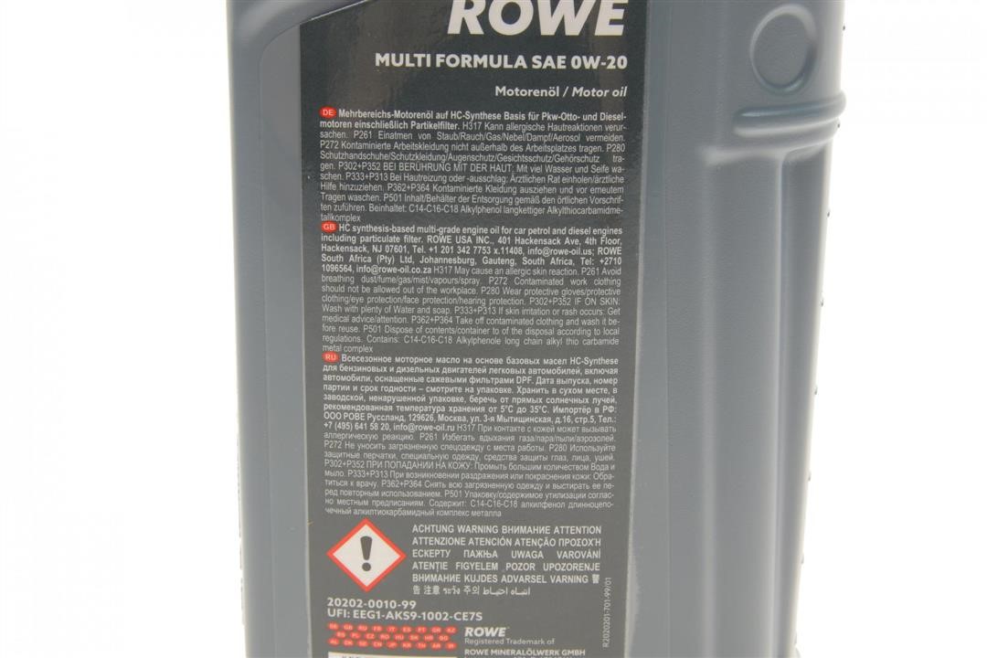 Моторна олива ROWE HIGHTEC MULTI FORMULA 0W-20, 1л Rowe 20202-0010-99