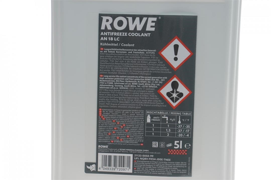 Антифриз ROWE HIGHTEC G12+ зелений, концентрат, 5л Rowe 21133-0050-99