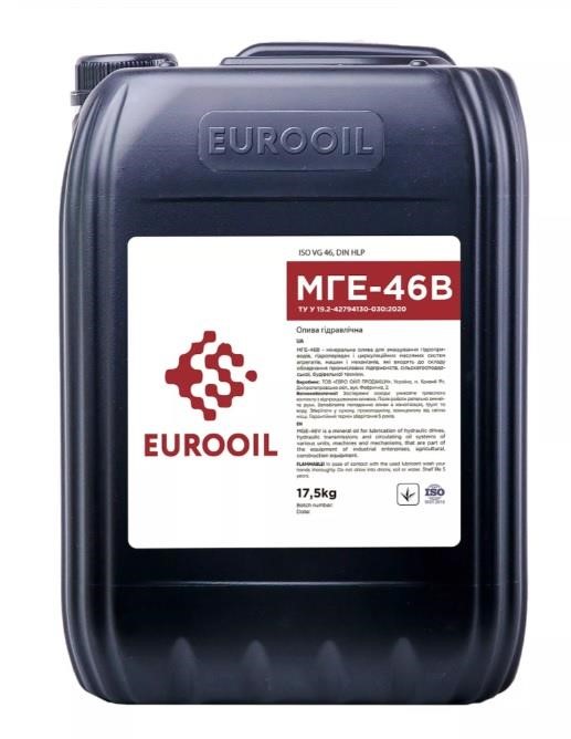 EUROOIL 1231800 Олива гідравлічна EUROOIL E-OIL МГЕ-46В, 17,5л 1231800: Приваблива ціна - Купити в Україні на EXIST.UA!