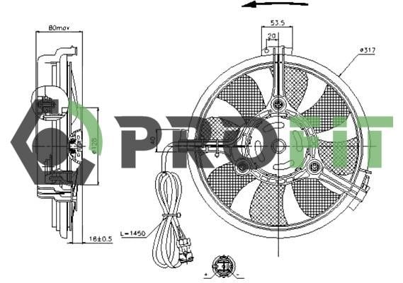 Profit 1850-0001 Вентилятор радіатора 18500001: Купити в Україні - Добра ціна на EXIST.UA!