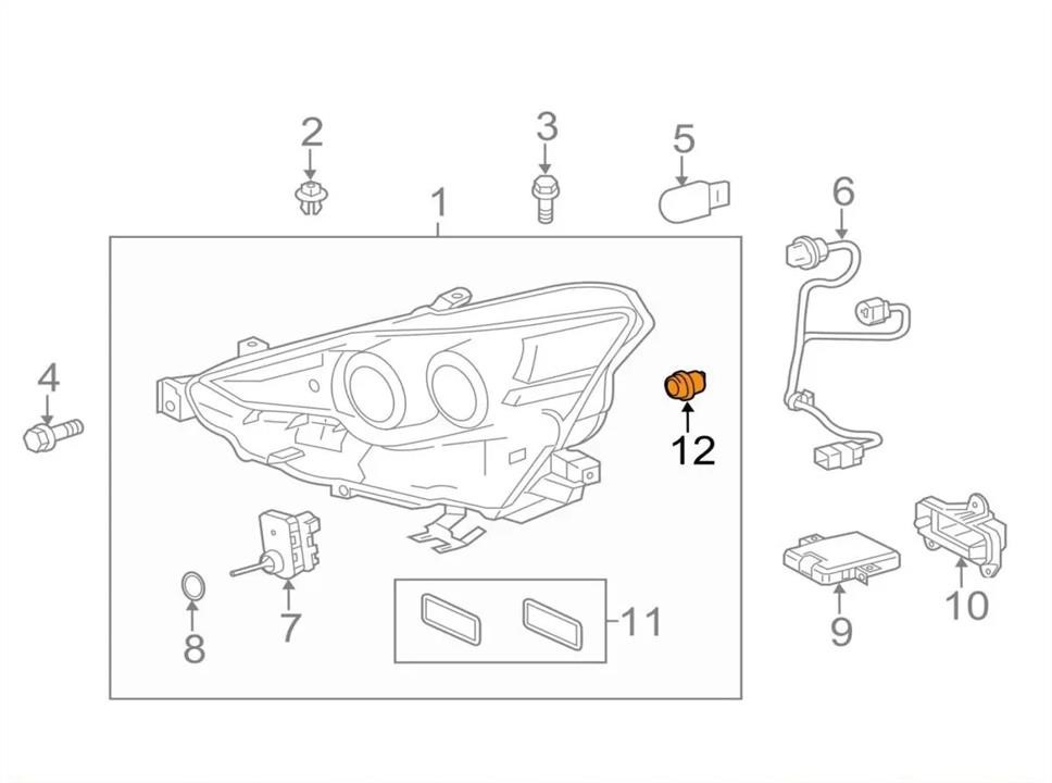 Крышка фары Toyota 81135-22B70