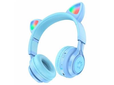 Hoco 6931474779250 Навушники HOCO W39 Cat ear kids BT headphones Blue 6931474779250: Купити в Україні - Добра ціна на EXIST.UA!