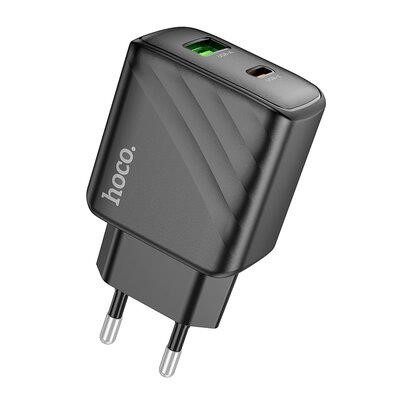 6942007609944 Hoco Мережевий зарядний пристрій HOCO CS23A Sunlight dual port PD30W+QC3.0 charger Black