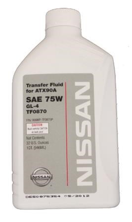 999MPTF0870P Nissan Олива трансмісійна Nissan Transfer Fluid TF0870 75W, 0,946л