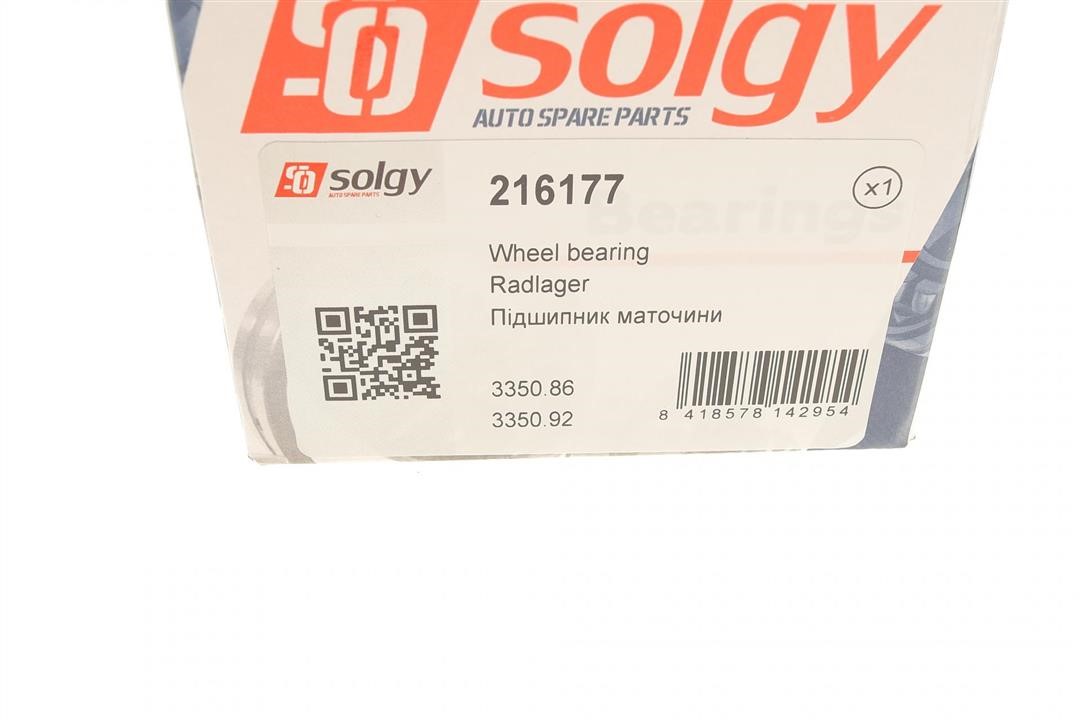 Подшипник ступицы переднего колеса, комплект Solgy 216177