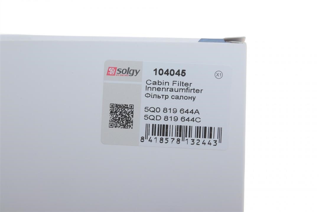 Фильтр салона Solgy 104045