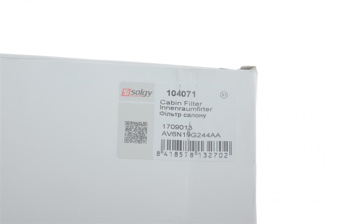 Фильтр салона угольный Solgy 104071