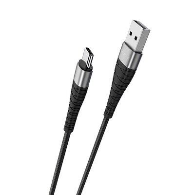 Borofone BX32CB Кабель BOROFONE BX32 USB to Type-C 2.4A, 1m, nylon, aluminum+TPE connectors, Black BX32CB: Купити в Україні - Добра ціна на EXIST.UA!