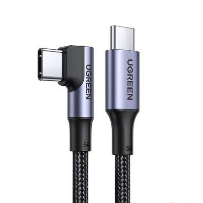 Ugreen UGR-70643 Кабель UGREEN US334 USB-C 2.0 to Angled USB-C M/M Cable Aluminium Shell with Braided 1m (Black)(UGR UGR70643: Купити в Україні - Добра ціна на EXIST.UA!