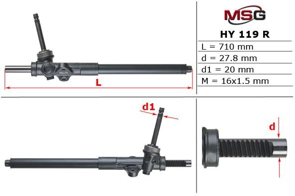 MSG Rebuilding HY119R Рульова рейка без ГПК відновлена HY119R: Купити в Україні - Добра ціна на EXIST.UA!