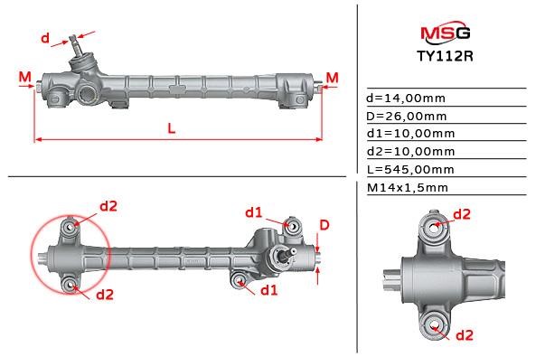 MSG Rebuilding TY112R Рульова рейка з ЕПК відновлена TY112R: Купити в Україні - Добра ціна на EXIST.UA!