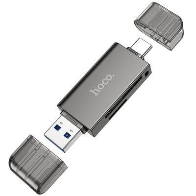 6942007604819 Hoco USB-хаб Hoco HB39 USB Type-C 3.0 high-speed card reader Metal Gray