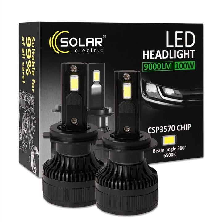 8607S2 Solar Лампы светодиодные комплект LED H7 12/24V 100Вт 9000Лм 6500K CSP3570