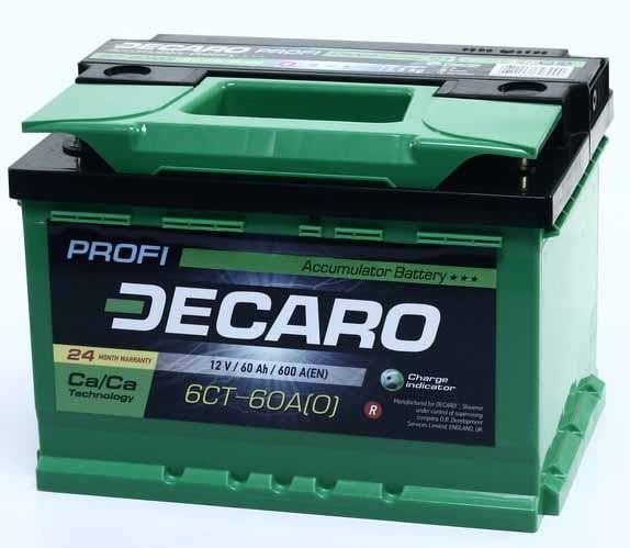 6600PRO Decaro Аккумулятор Decaro 12В 60Ач 600А(EN) R+