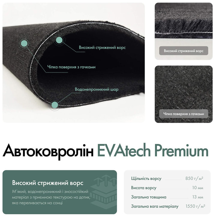 Коврики в салон EVAtech Premium ворсовые для Great Wall Hover H3 2005 1 поколение, SUV EU EVAtech GL51233AB2VPB