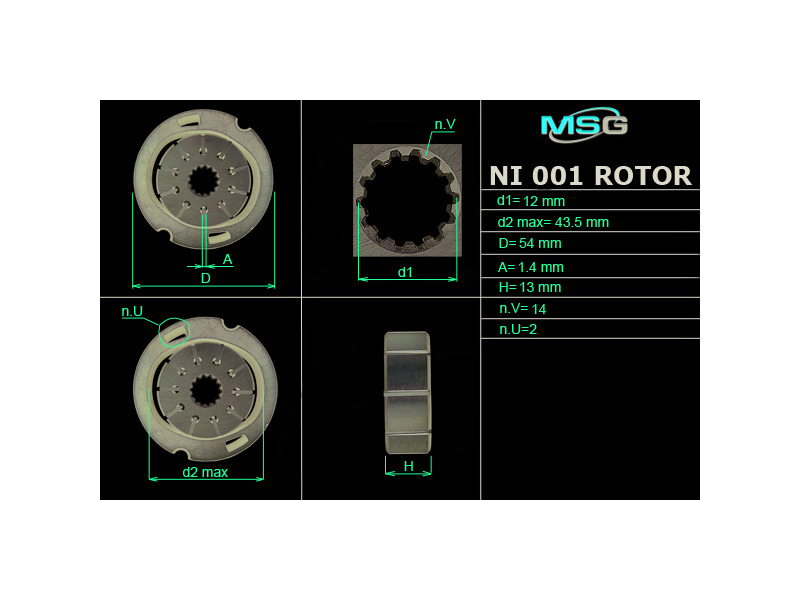 NI001ROTOR MSG Ротор, статор та пластини насоса ГПК