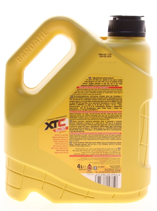 Моторна олива BARDAHL XTC 5W-30, 4л Bardahl 36312
