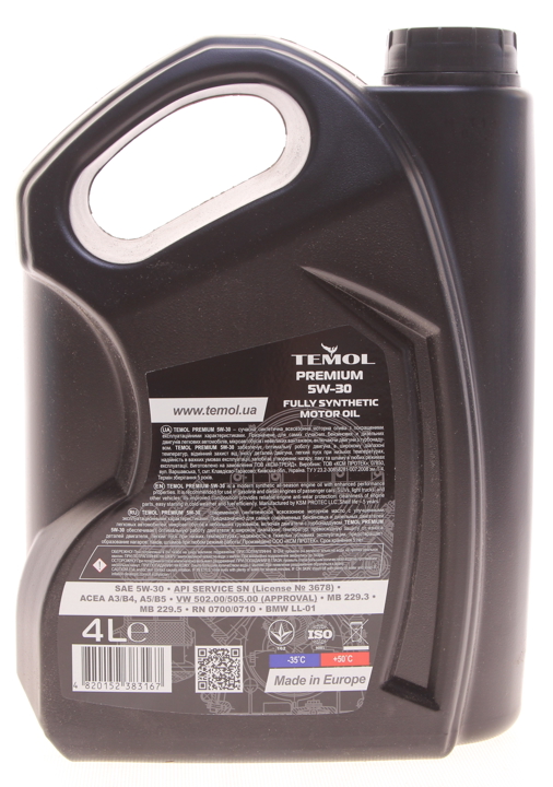 Моторна олива TEMOL Premium 5W-30, 4л TEMOL T-P5W30-4L