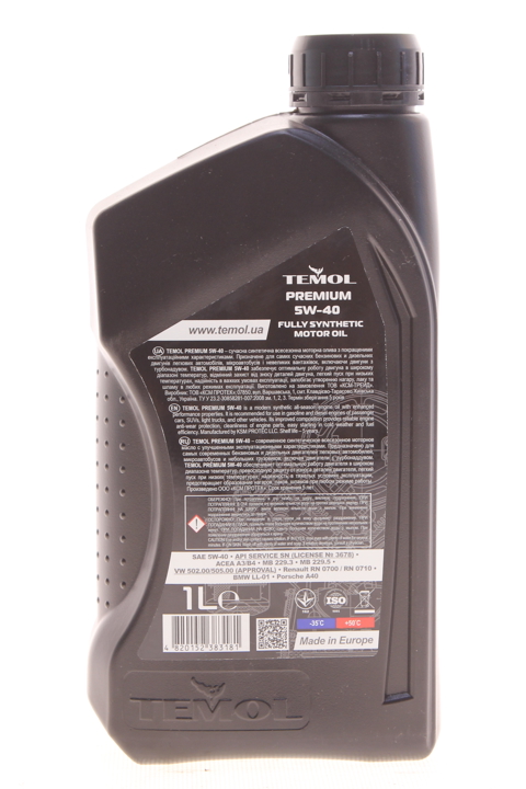 Моторна олива TEMOL Premium 5W-40, 1л TEMOL T-P5W40-1L