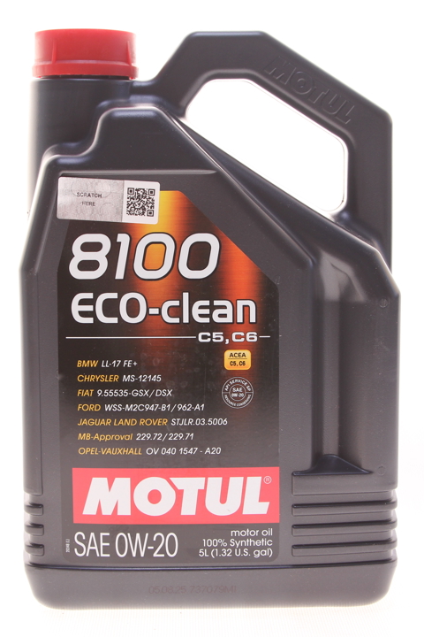 0W208100ECOCLEAN5L Motul Моторна олива Motul 8100 Eco-Clean 0W-20, 5л