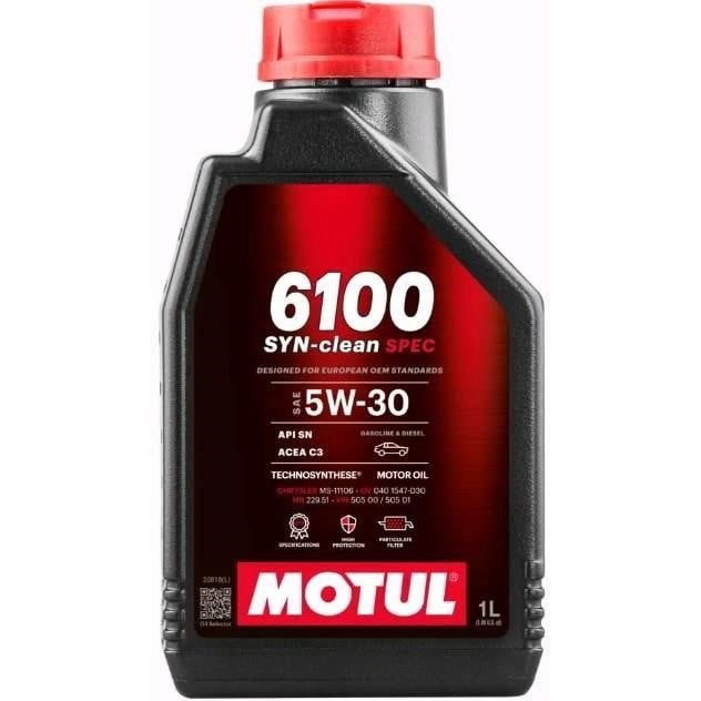 5W306100SYNCLEANSPEC1L Motul Моторное масло Motul 6100 SYN-CLEAN SPEC 5W-30, 1л